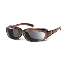 Load image into Gallery viewer, 7eye Churada in Crystal Brown Frame and Grey Lens profile view
