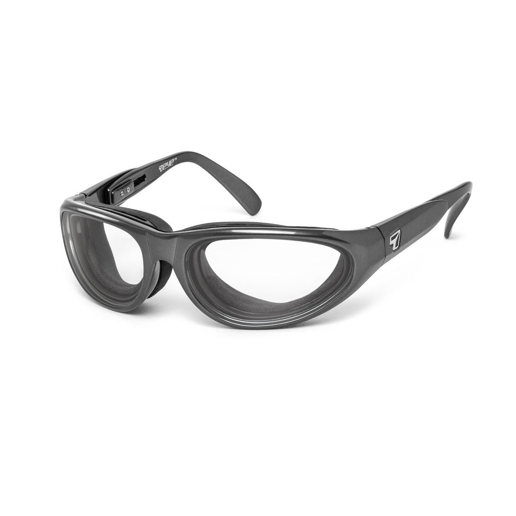 7eye Diablo in Charcoal Frame and Clear Lens profile view