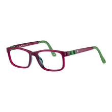 Load image into Gallery viewer, Indii Kids Eyewear IN30 frame in Raspberry/Green quarter view