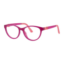 Load image into Gallery viewer, Indii Kids Eyewear IN56 frame in Raspberry/Coral quarter view