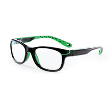 Load image into Gallery viewer, Rec Specs Active Z8-Y20 in Shiny Black/Green angled view
