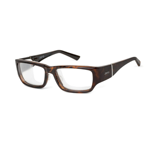 Ziena Nereus in Tortoise Frame with Frost Eyecup and Clear Lens profile view