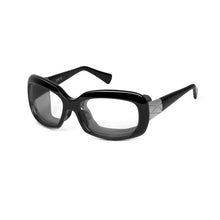 Load image into Gallery viewer, Ziena Oasis in Glossy Black Frame with Black Eyecup and Clear Lens profile view
