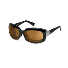 Load image into Gallery viewer, Ziena Oasis in Glossy Black Frame with Black Eyecup and Copper Lens profile view