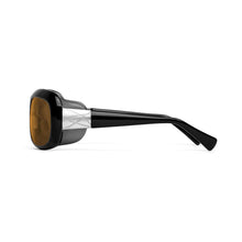 Load image into Gallery viewer, Ziena Oasis in Glossy Black Frame with Black Eyecup and Copper Lens side view
