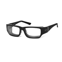 Load image into Gallery viewer, Ziena Seacrest in Glossy Black Frame with Black Eyecup and Clear Lens profile view
