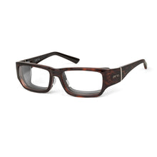 Load image into Gallery viewer, Ziena Seacrest in Tortoise Frame with Black Eyecup and Clear Lens profile view