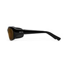 Load image into Gallery viewer, Ziena Verona in Glossy Black Frame with Black Eyecup and Copper Lens side view
