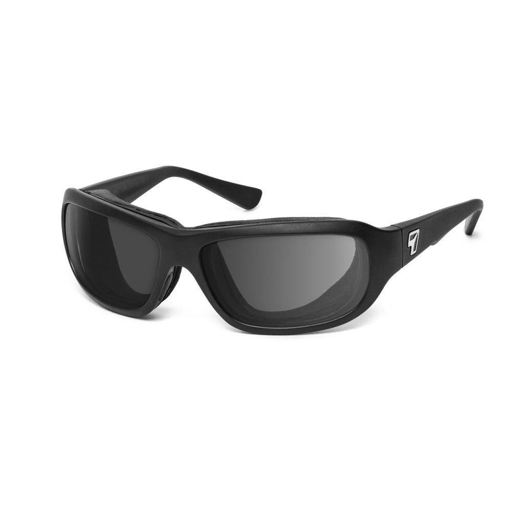7eye Aspen in Matte Black Frame and Polarized Grey Lens profile view