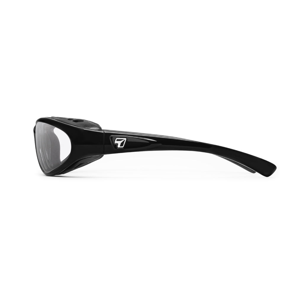 7eye Bora in Glossy Black Frame and Clear Lens side view