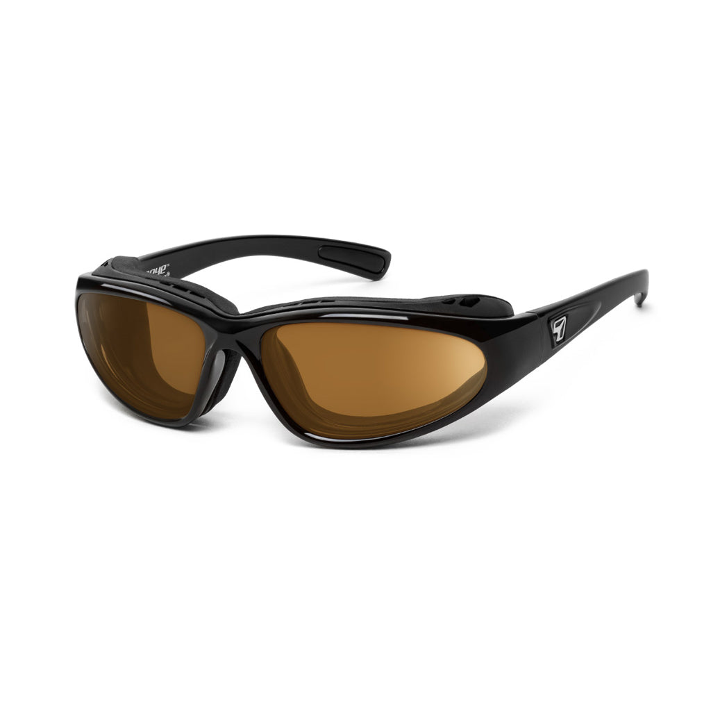 7eye Bora in Glossy Black Frame and Copper Lens profile view