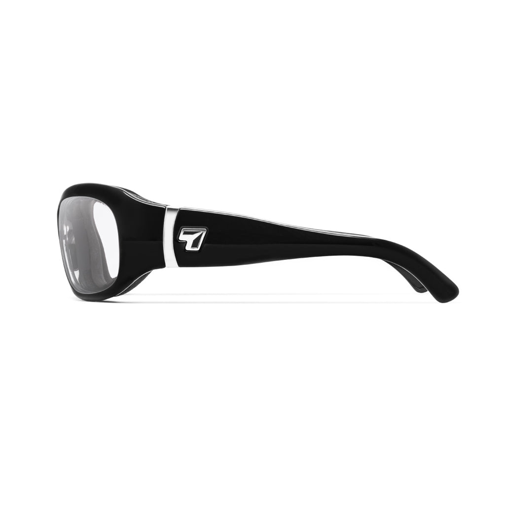 7eye Briza in Glossy Black Frame and Clear Lens side view