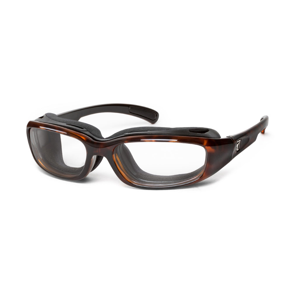 7eye Churada in Dark Tortoise Frame and Clear Lens profile view