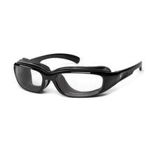 Load image into Gallery viewer, 7eye Churada in Glossy Black Frame and Clear Lens profile view
