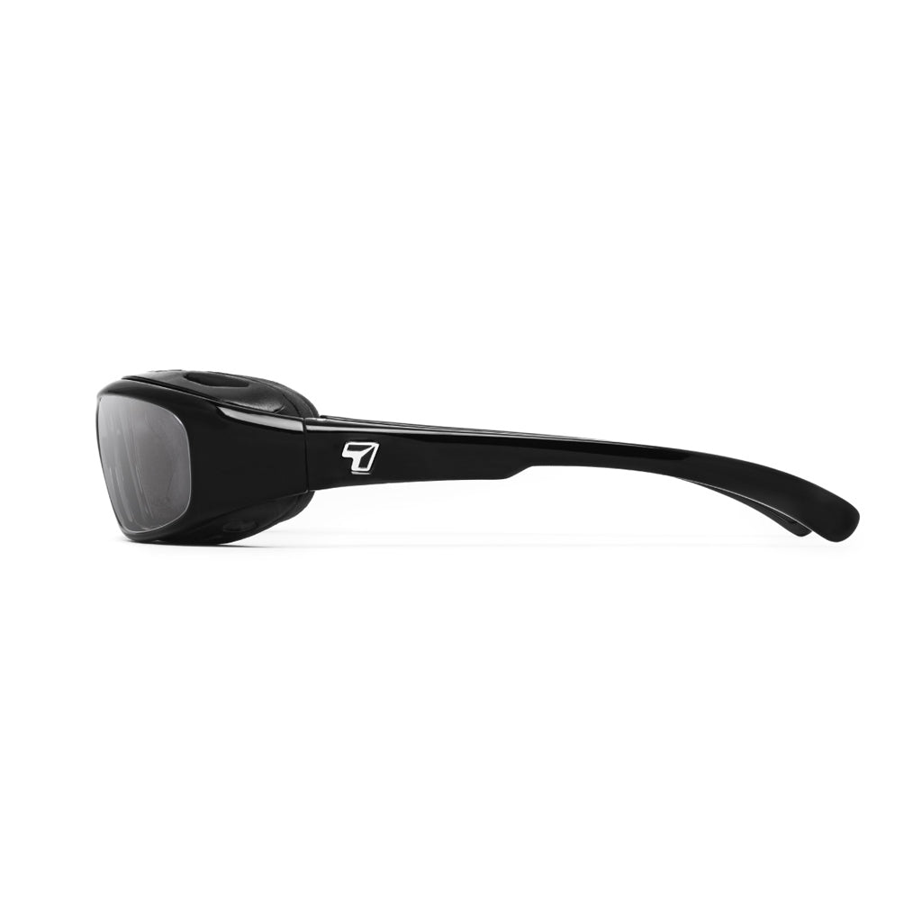 7eye Churada in Glossy Black Frame and Clear Lens side view