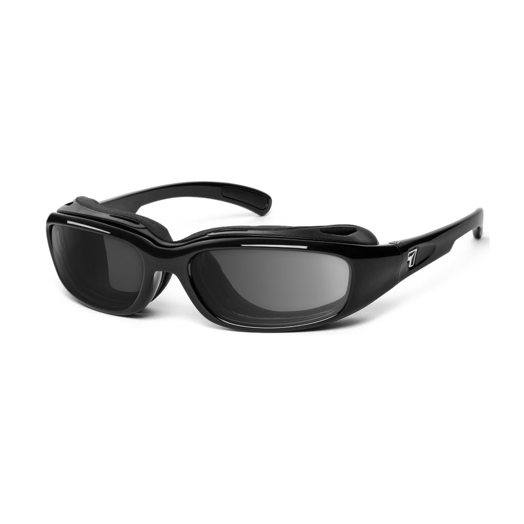 7eye Churada in Glossy Black Frame and Grey Lens profile view