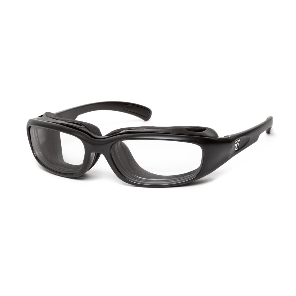 7eye Churada in Matte Black Frame and Clear Lens profile view