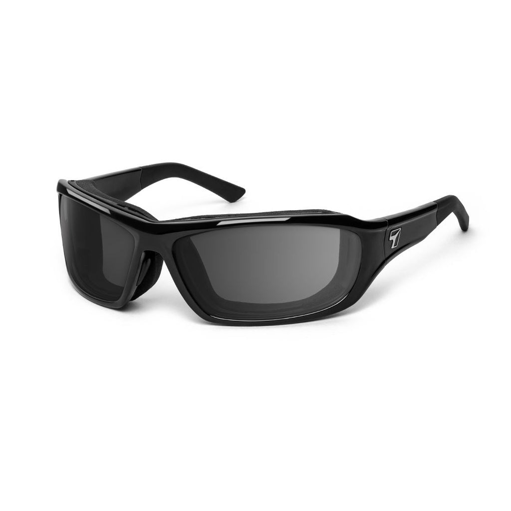 7eye Derby in Glossy Black Frame and Grey Lens profile view