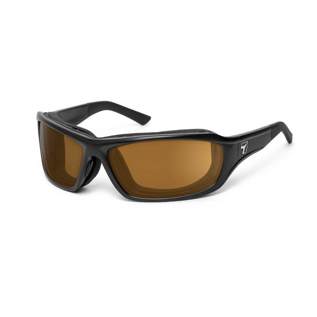 7eye Derby in Matte Black Frame and Copper Lens profile view