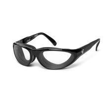 Load image into Gallery viewer, 7eye Diablo in Glossy Black Frame and Clear Lens profile view
