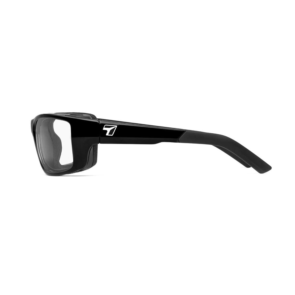 7eye Notus in Glossy Black Frame and Clear Lens side view