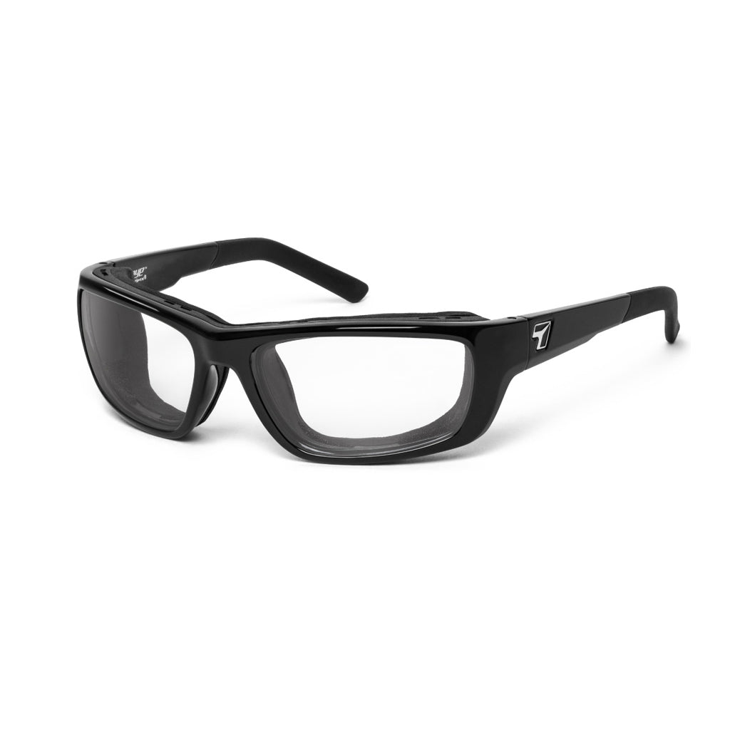 7eye Ventus in Glossy Black Frame and Clear Lens profile view