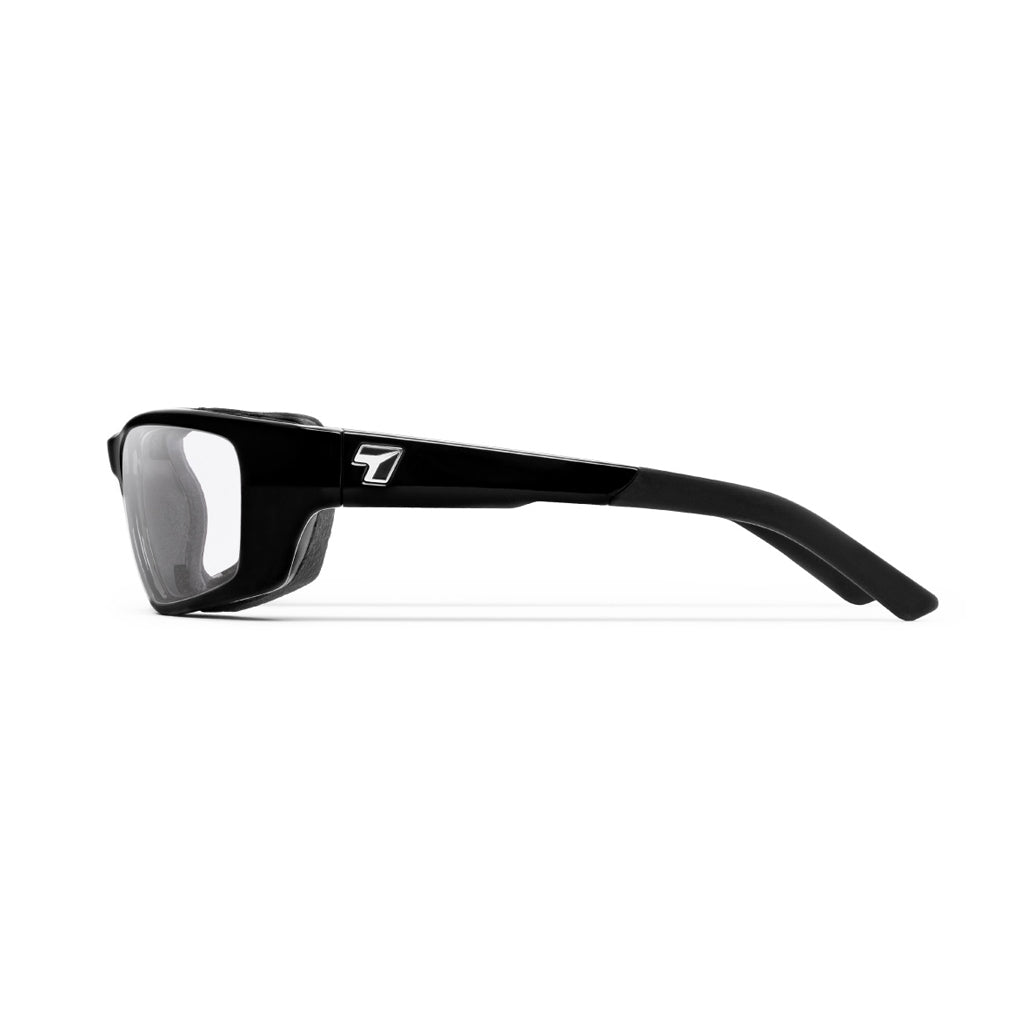 7eye Ventus in Glossy Black Frame and Clear Lens side view