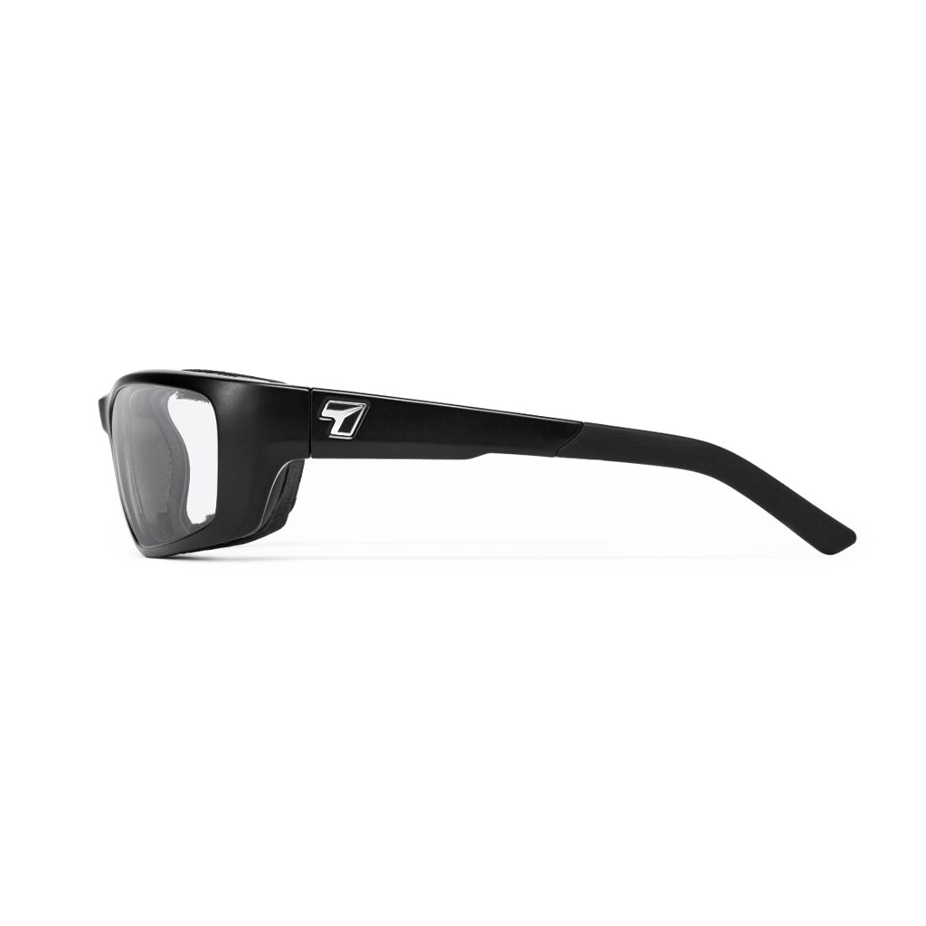 7eye Ventus in Matte Black Frame and Clear Lens side view