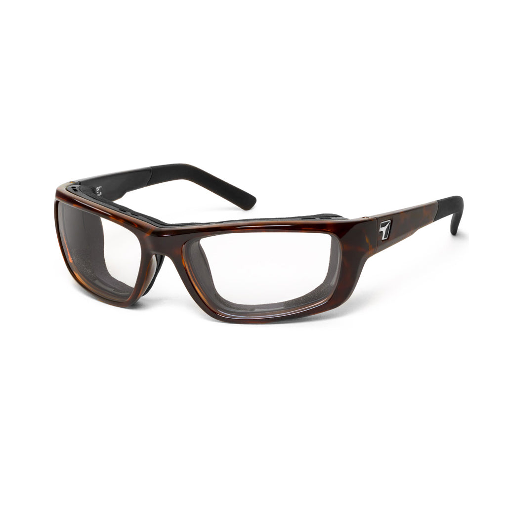 7eye Ventus in Tortoise Frame and Clear Lens profile view