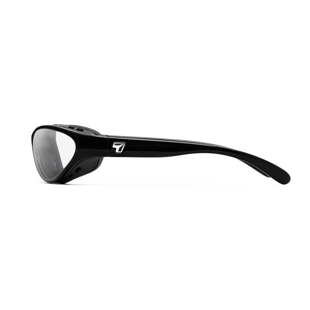 7eye Viento in Glossy Black Frame and Clear Lens side view