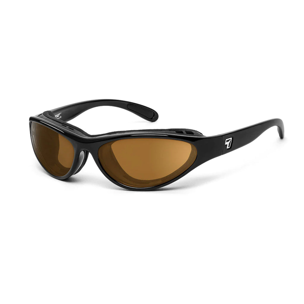 7eye Viento in Glossy Black Frame and Copper Lens profile view