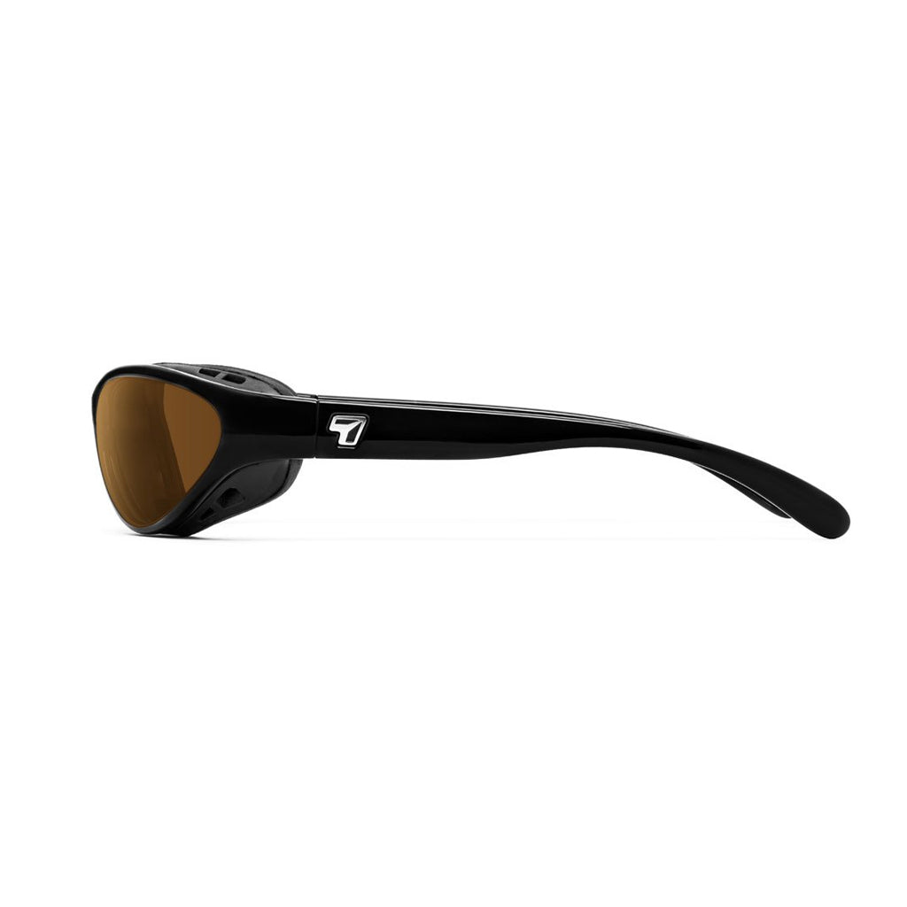 7eye Viento in Glossy Black Frame and Copper Lens side view