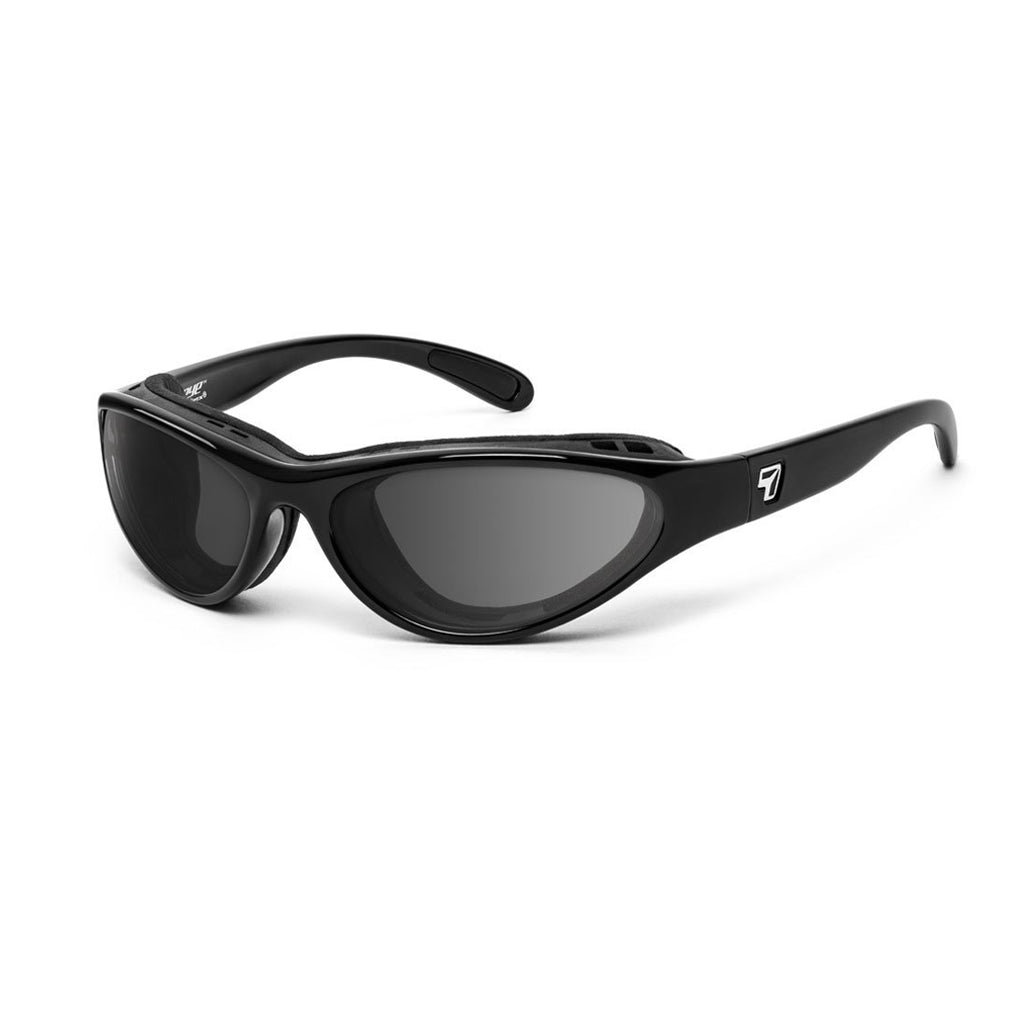 7eye Viento in Glossy Black Frame and Grey Lens profile view