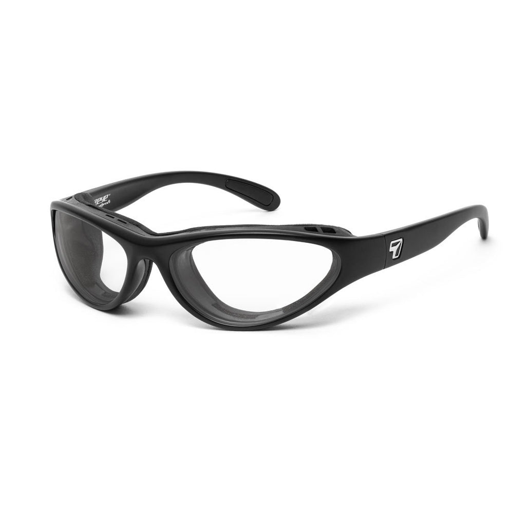 7eye Viento in Matte Black Frame and Clear Lens profile view