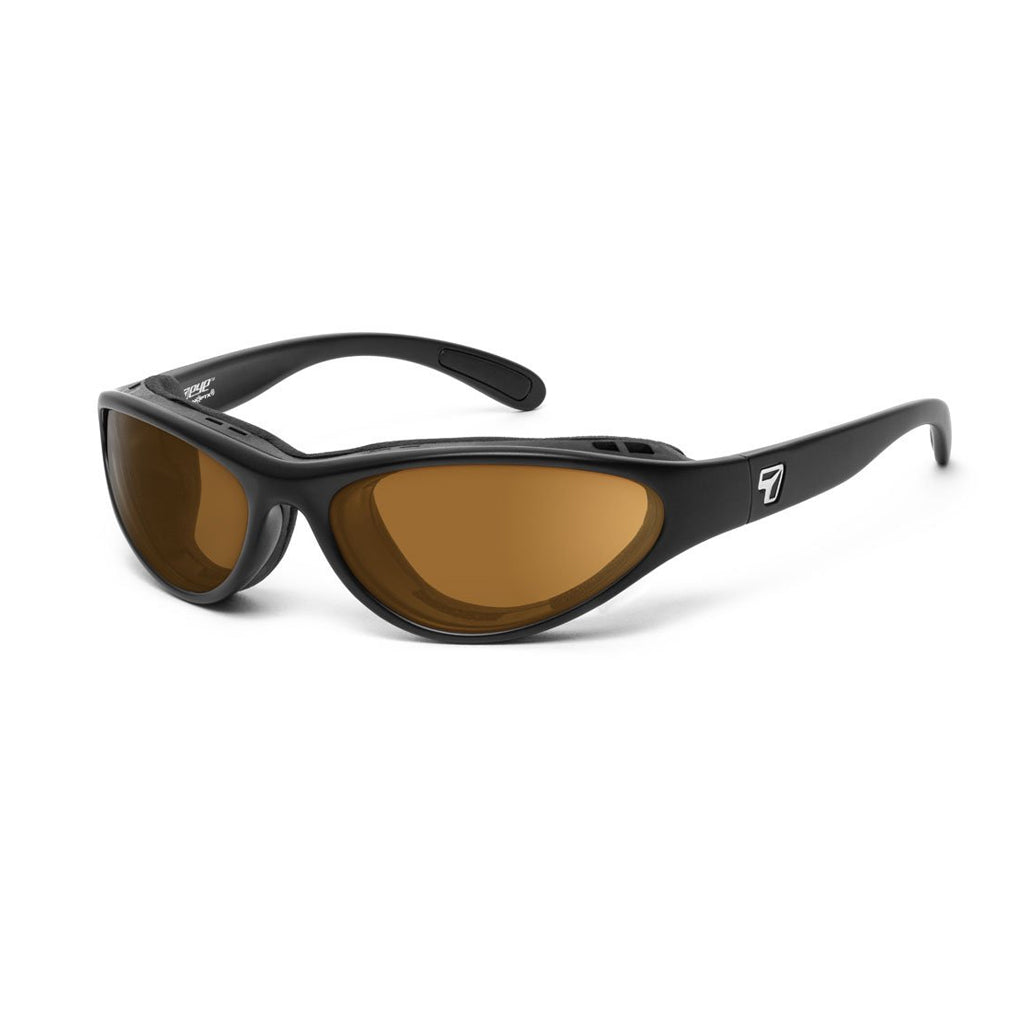 7eye Viento in Matte Black Frame and Copper Lens profile view