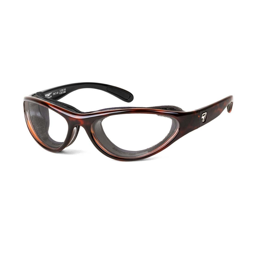 7eye Viento in Dark Tortoise Frame and Clear Lens profile view