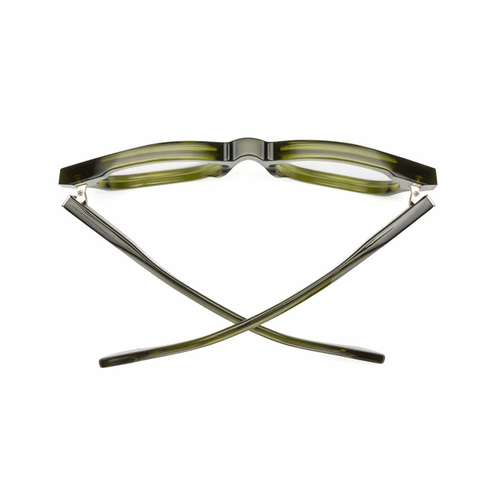 Caddis Reading Glasses Muzzy frame in Heritage Green top view