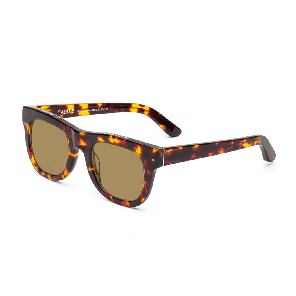 Caddis Sunglasses D28 frame in Turtle angled view
