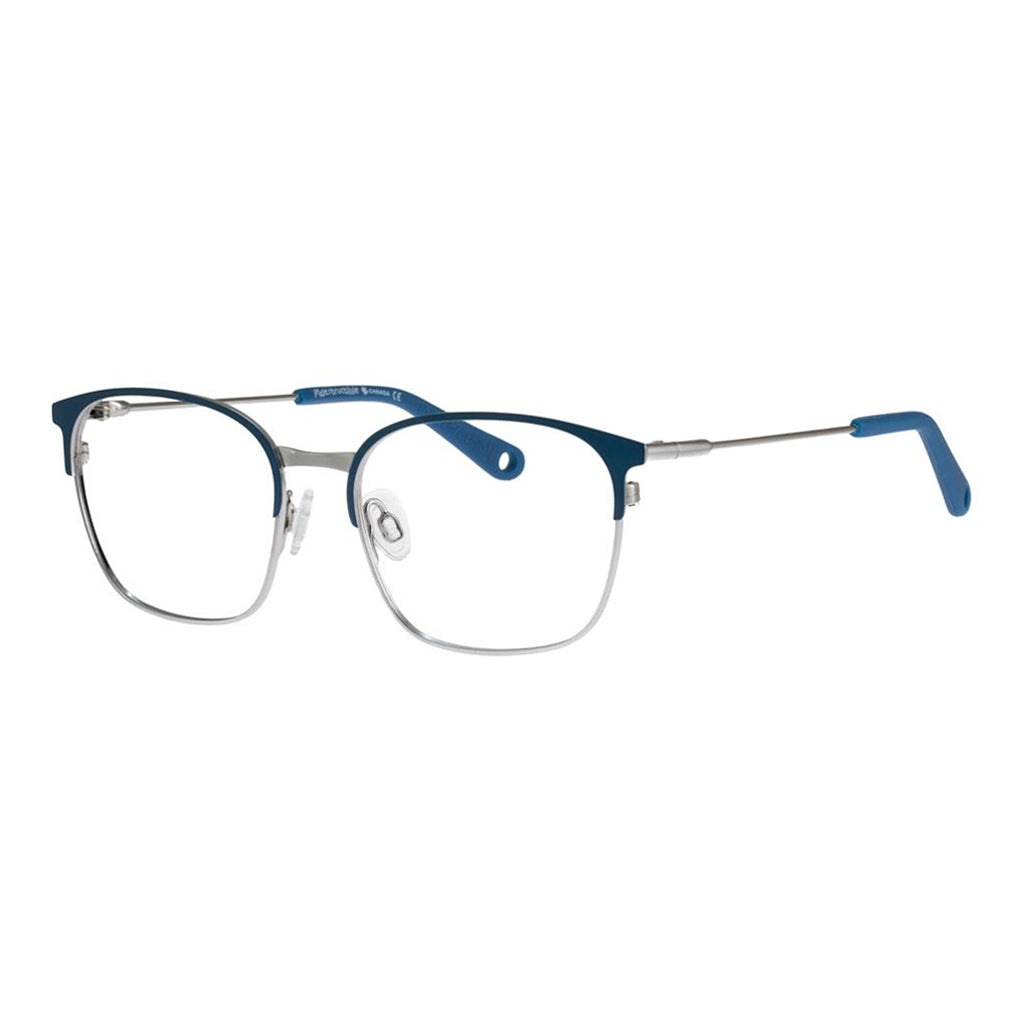 Indii Kids Eyewear IN11 frame in Blue/Gunmetal quarter view