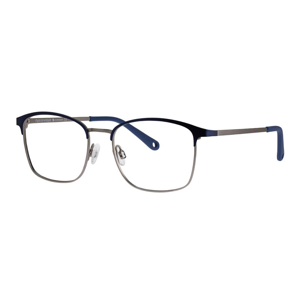 Indii Kids Eyewear IN12 frame in Blue/Matte Gunmetal quarter view