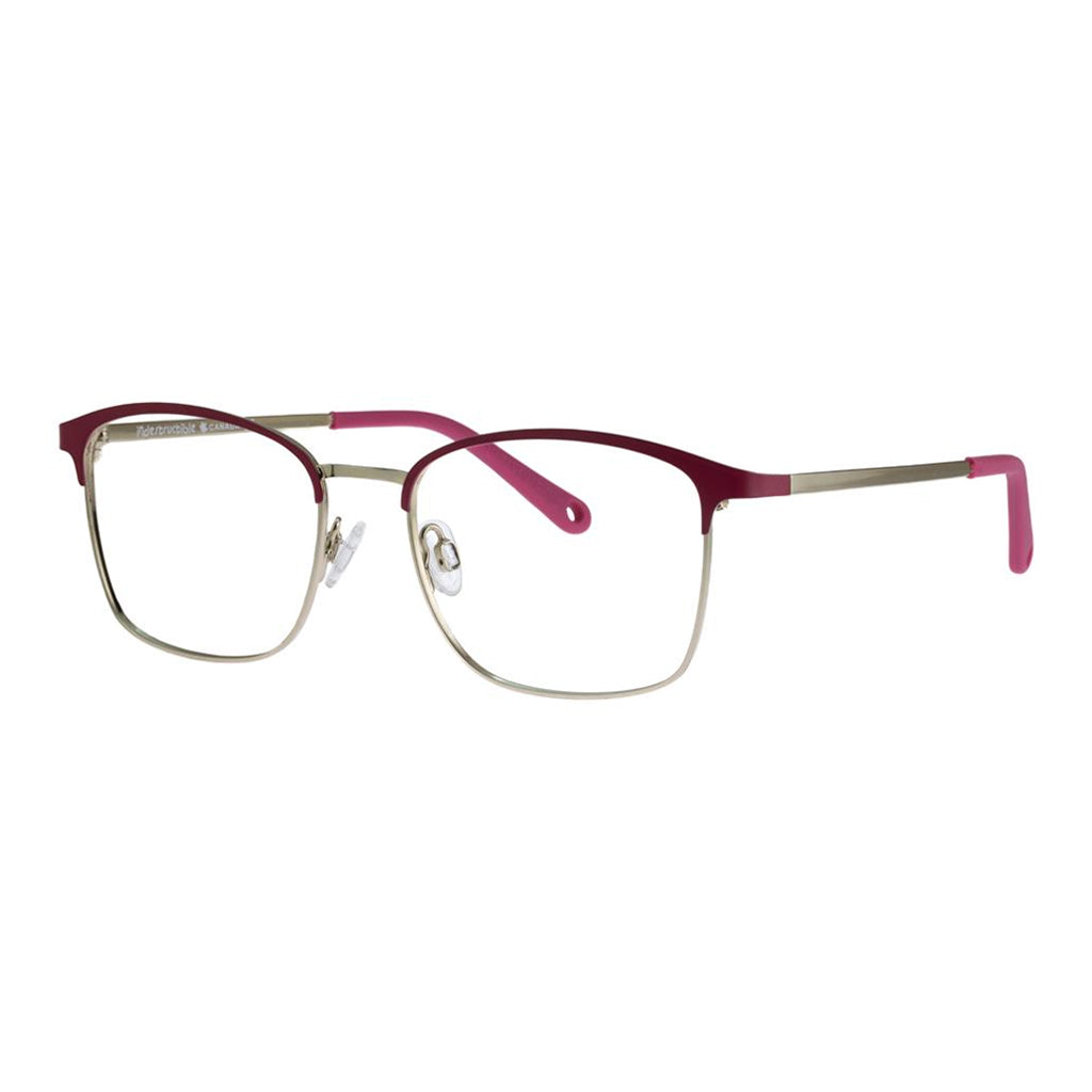 Indii Kids Eyewear IN12 frame in Red/Gold quarter view