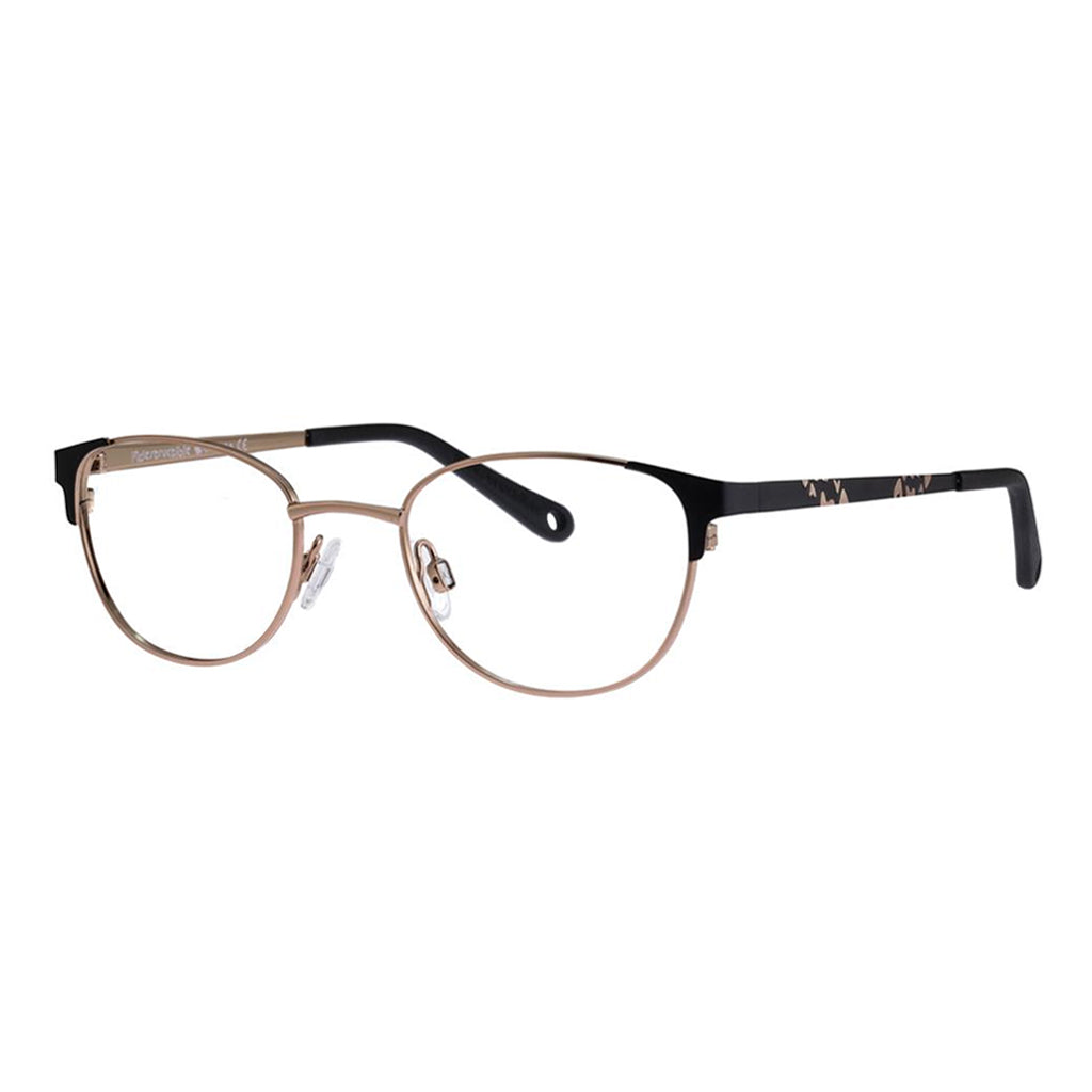 Indii Kids Eyewear IN14 frame in Black/Rose Gold quarter view