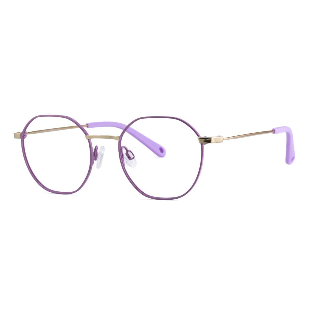 Indii Kids Eyewear IN20 frame in Lilac/Gold quarter view