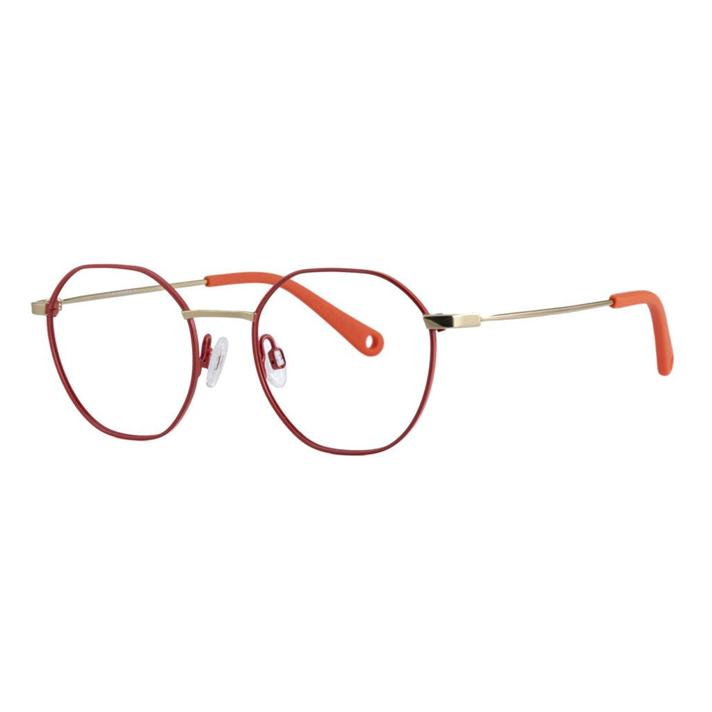 Indii Kids Eyewear IN20 frame in Tangerine/Gold quarter view