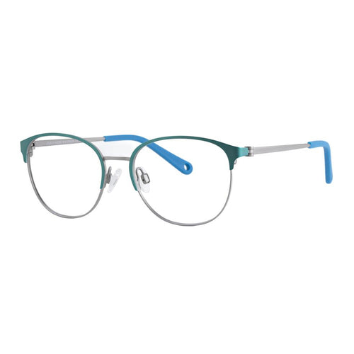 Indii Kids Eyewear IN21 frame in Teal/Gunmetal quarter view