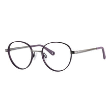 Load image into Gallery viewer, Indii Kids Eyewear IN22 frame in Grape/Gunmetal quarter view
