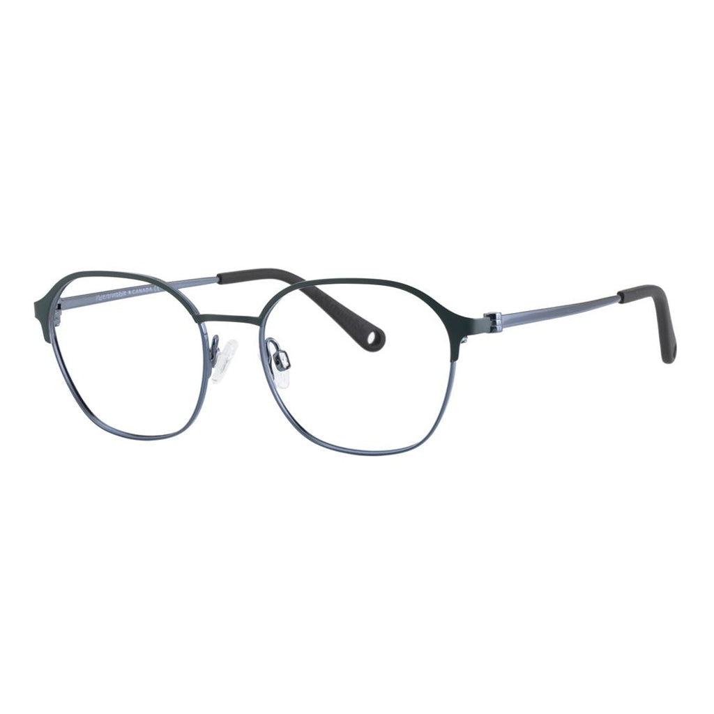 Indii Kids Eyewear IN24 frame in Green/Blue quarter view