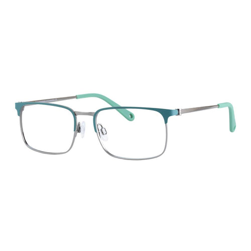 Indii Kids Eyewear IN25 frame in Emerald/Gunmetal quarter view