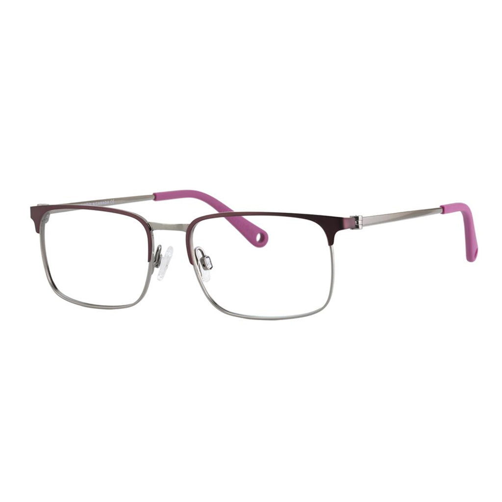 Indii Kids Eyewear IN25 frame in Rose/Gunmetal quarter view