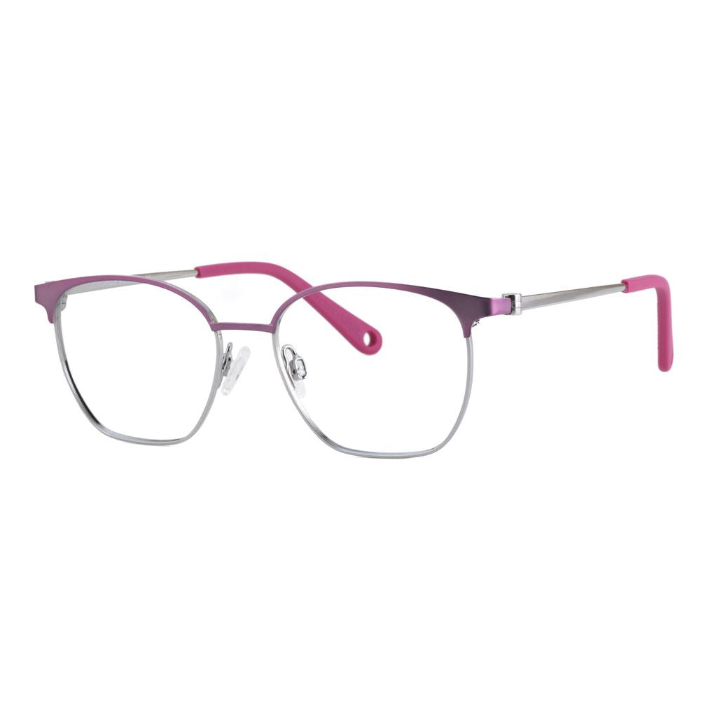 Indii Kids Eyewear IN26 frame in Rose/Gunmetal quarter view